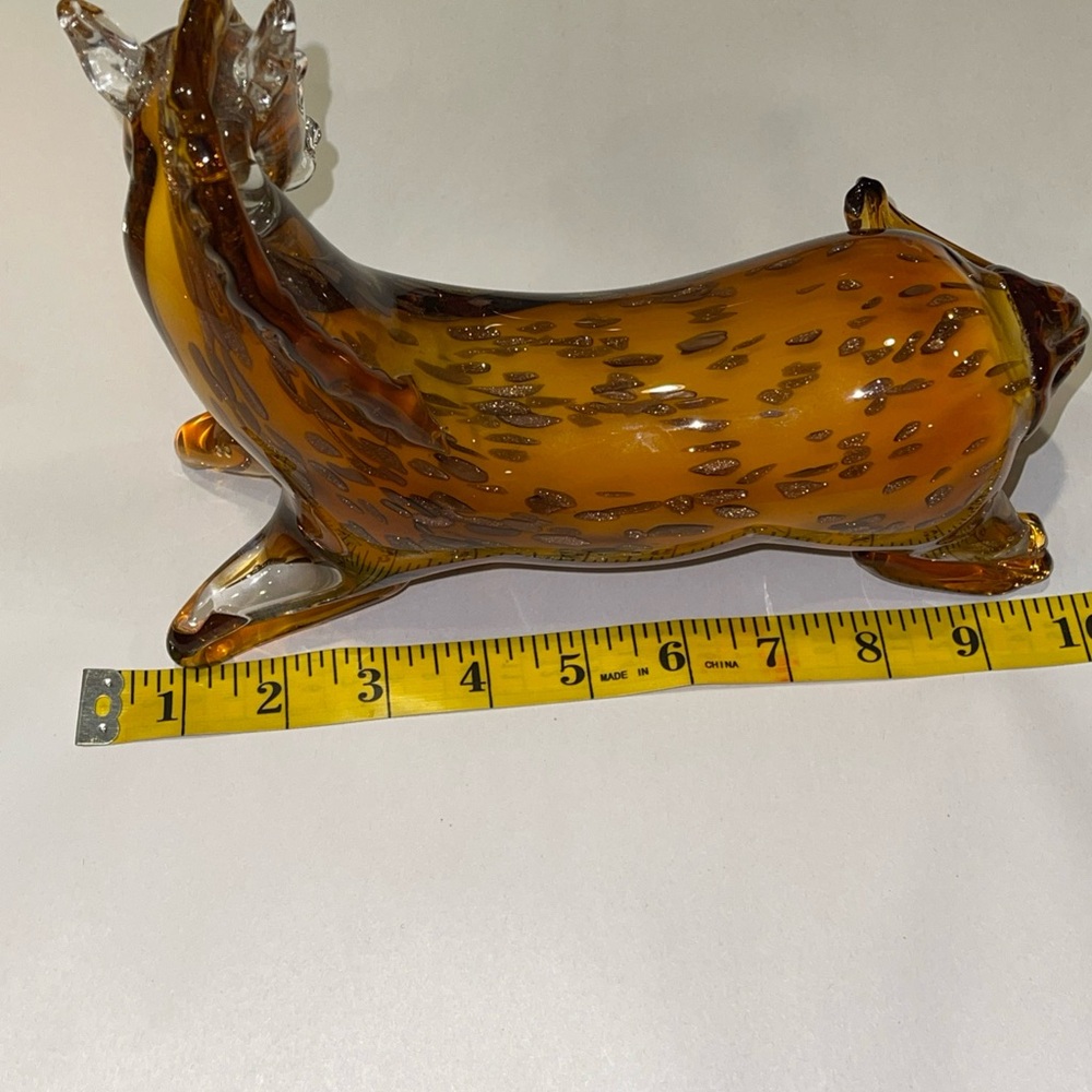 Vintage Murano Hand-Blown Amber gold Glass Young Horse Heavy Equestrian Glass - Picture 7 of 10
